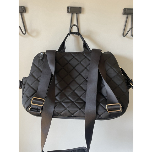 Storksak Poppy Convertible Black Quilted Diaper Bag Missing Changing Pad - Picture 4 of 10